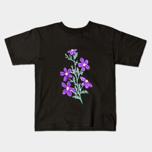 Handrawn flower purple daisy (best in black) Kids T-Shirt